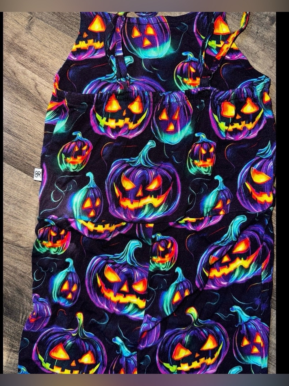 B&R Neon Rainbow Jack-o-Lantern Romper 3T Grail - Picture 5 of 8